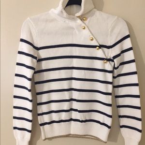 Lilly Pulitzer navy & white sweater w/gold trim